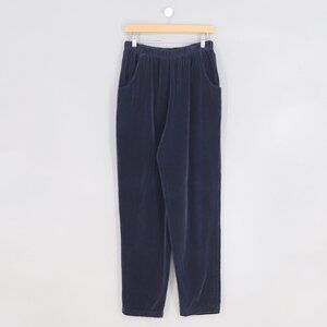 CP SHADES VINTAGE Velvet Pull-On Elastic Waist Pant Navy Blue Size L